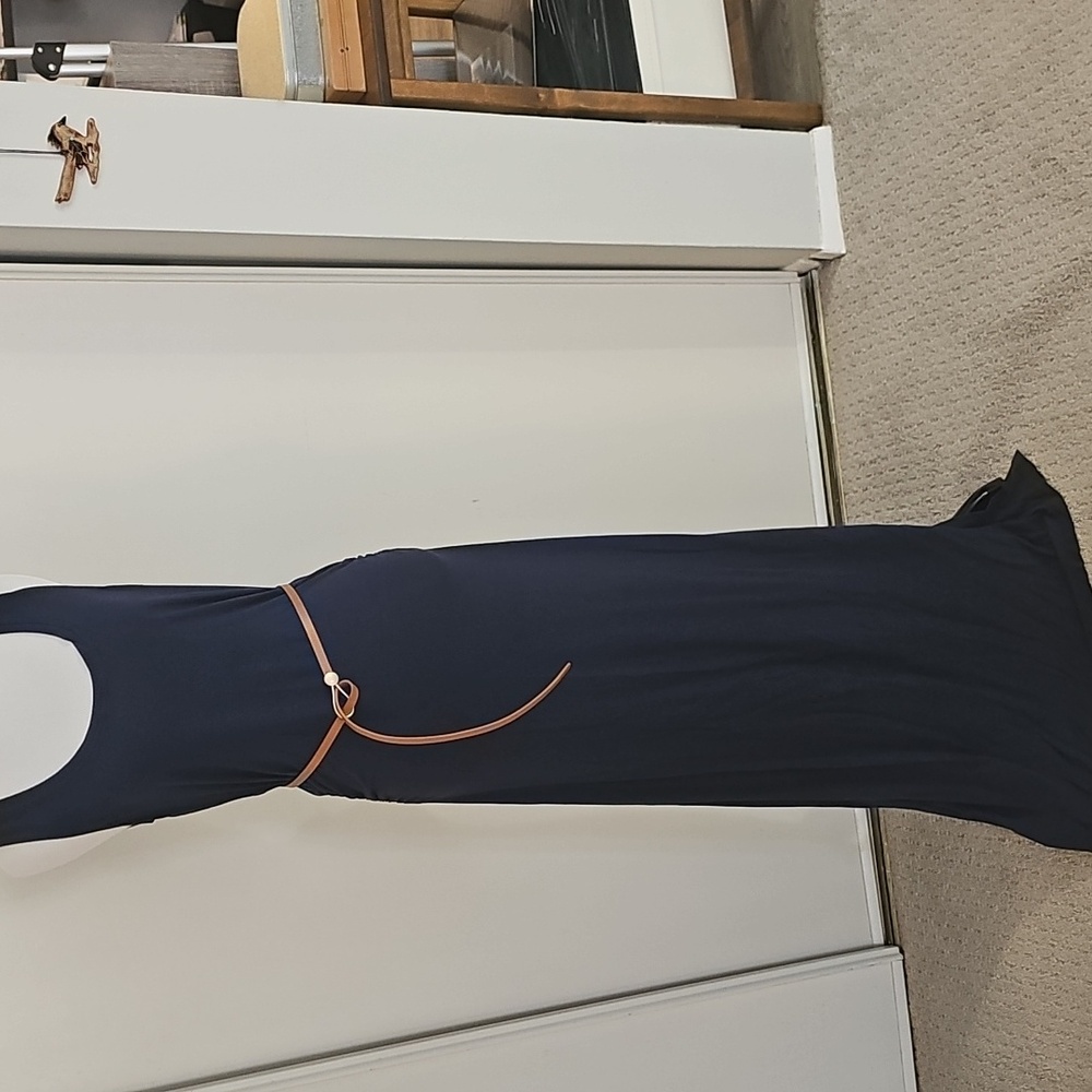 Tommy Bahama Navy Small dress long pullover ruched sinched original